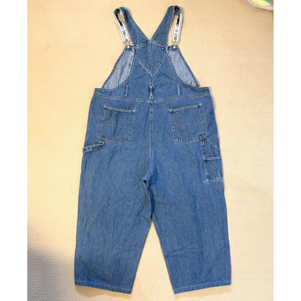 Vintage Looney Tunes Overalls 90s Womens 22/24 Sylvester Tweety Denim Bib Adult - Picture 10 of 16